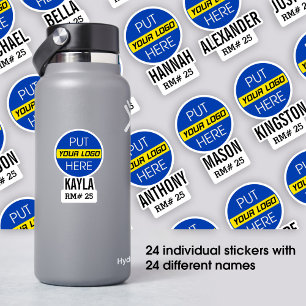 24 Bezeichnungen Sticker mit dem Logo für Ihre Sch