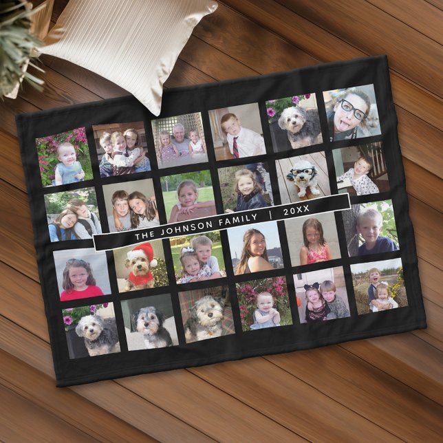 24 BildvorlagenCollage mit benutzerdefiniertem Tex Fleecedecke (Personalized fleece blanket with 24 photos and custom text)