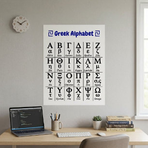 24 Buchstaben in Reihenfolge Griechisches Alphab Poster