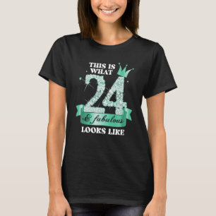 24 & Fabulous I Türkise Black Party Group Foto T-Shirt