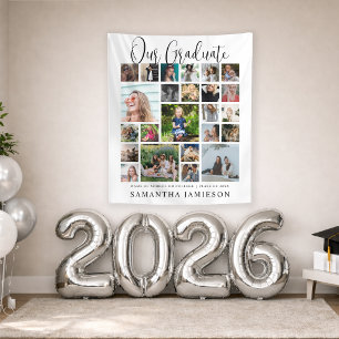24-Foto-Collage-Abschluss-Willkommen Wandteppich