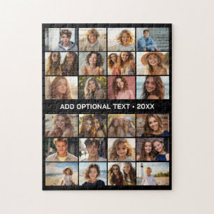 24 Foto-Collage Benutzerdefinierter Text Modern Mi Puzzle