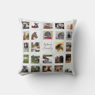 24 FOTO COLLAGE Keepake - Grauer Marmor Kissen