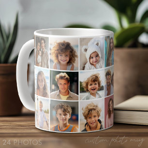 24-Foto-Collage - Minimales weißes Raster Kaffeetasse