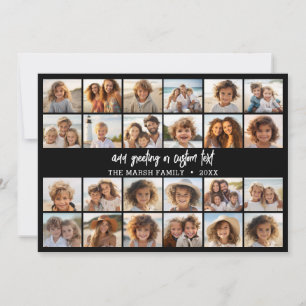24-Foto-Collage mit Familienname Datum - Feiertagskarte