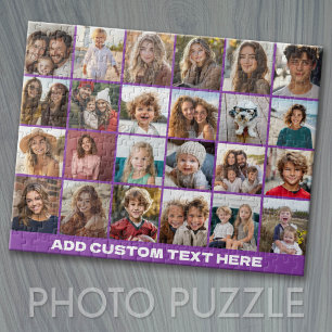 24-Foto-Collage mit individuellem Text Puzzle