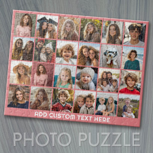 24-Foto-Collage mit individuellem Text Puzzle