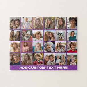 24-Foto-Collage mit individuellem Text Puzzle