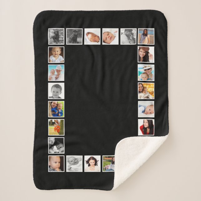 24 Foto DIY Collage Personalisiert Sherpadecke (Vorderseite)
