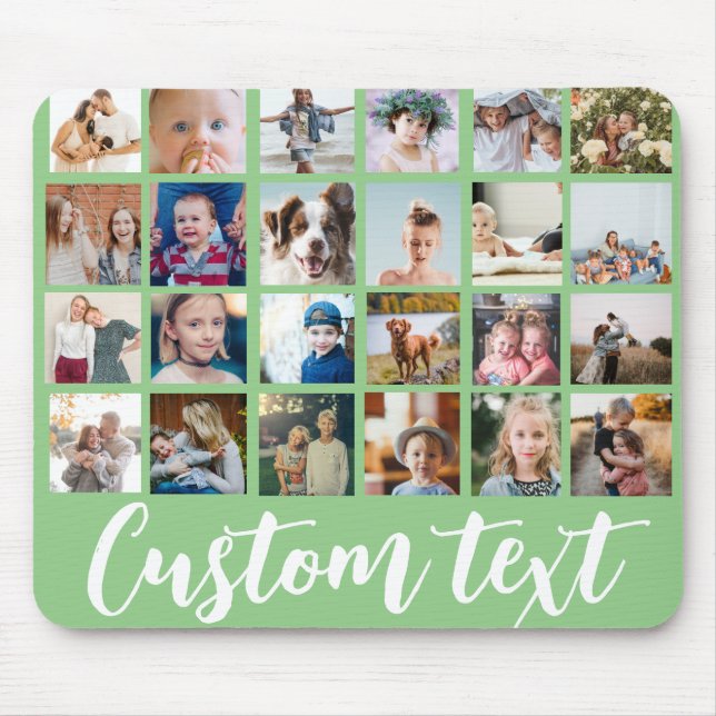 24-Foto-Raster sortieren benutzerdefinierte Textre Mousepad (Vorne)