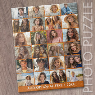 24 Fotocollage - Benutzerdefinierter Text - Modern Puzzle