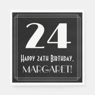 24. Geburtstag ~ Art Deco Inspiriert Look "24", Na Serviette
