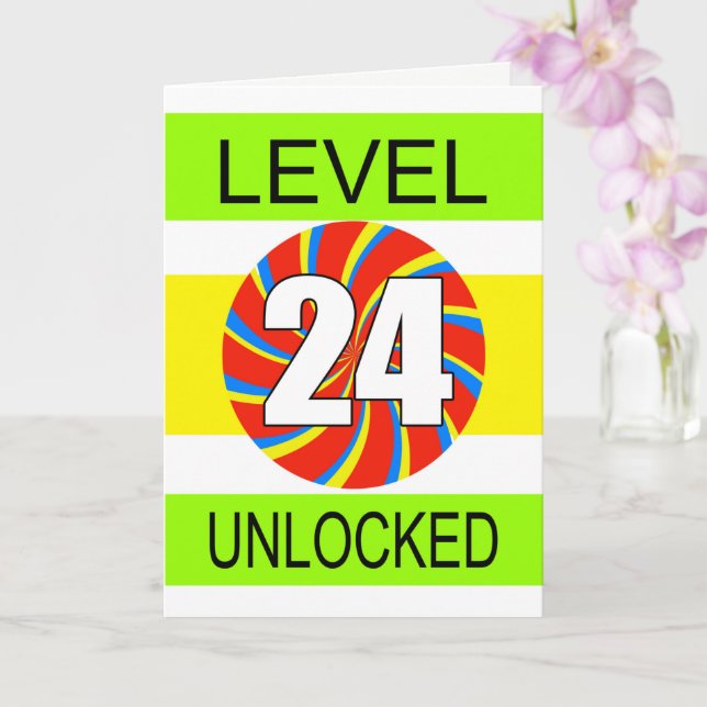 24. Geburtstag Computer Gamer Karte (Orchidee)