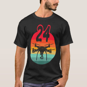 24. Geburtstag I Retro Remote Kontrolle Drohnen mi T-Shirt