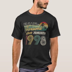 24. Geburtstag Januar 1998 Dekoration Männer Fraue T-Shirt