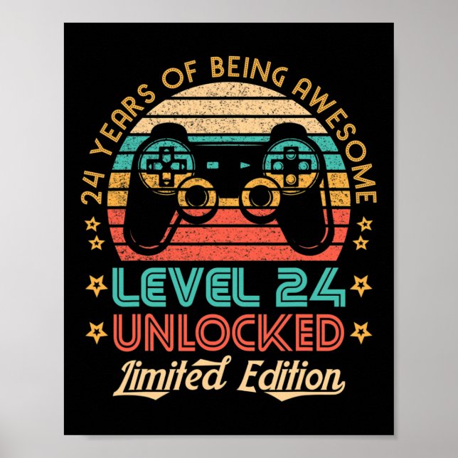 24. Geburtstag Level 24 Unlocks Ga Poster (Vorne)