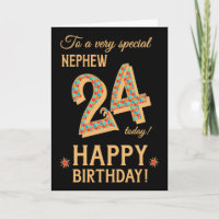 24. Geburtstag, Nephew, Goldener Effekt auf Schwar