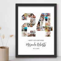 24. Geburtstag Nr. 24 Custom Foto Collage
