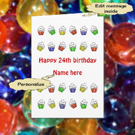 24. Geburtstag personalisierte Kuchen Karte