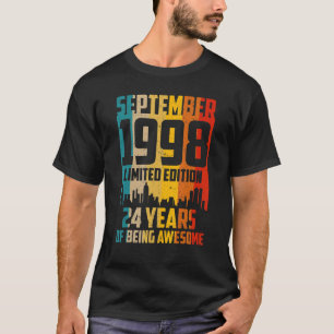 24. Geburtstag Vintage September 1998 24 Jahre alt T-Shirt