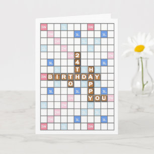 24. Geburtstag, Word Game Board Karte