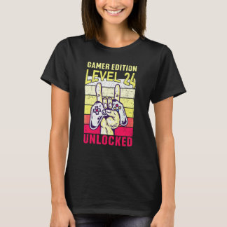 24. Geburtstags-Videospieler-Edition Level 24 frei T-Shirt