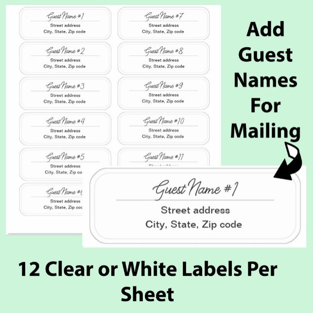 24 Guest Names Clear  Labels (Von Creator hochgeladen)