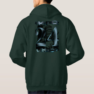 "24 harte Linien" Unterschrift Hoodie - Dunkler Wa