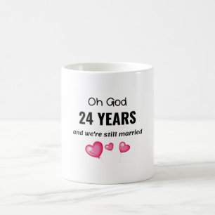 24. Hochzeitsjubiläum Funny Gift für ihn oder si Kaffeetasse