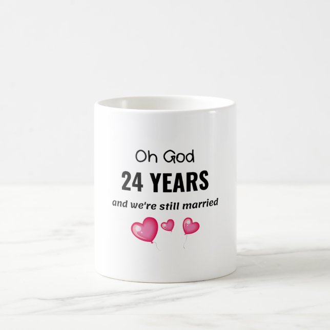 24. Hochzeitsjubiläum Funny Gift für ihn oder sie Kaffeetasse (Mittel)