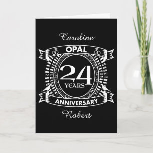 24. Hochzeitstag opal Karte