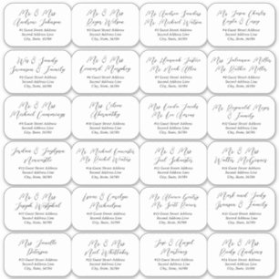 24 individuelle Black Wedding Guest Address Labels