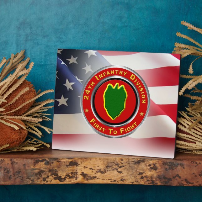 24. Infanterieabteilung "First To Fight" Fotoplatte (Seite)