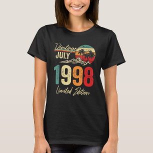 24 Jahre Vintag Juli 1998 24. Geburtstag T-Shirt