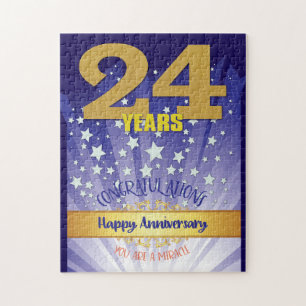 24-Jahres-Erholungsjubiläum Fette Ziffer Puzzle