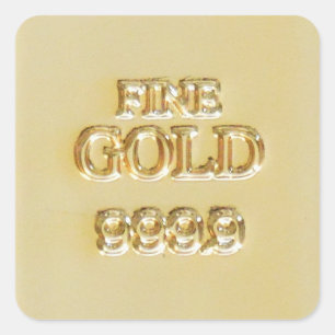 24 Karat Gold Bullion Bar Quadratischer Aufkleber