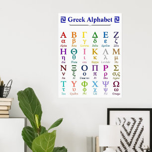 24 Kids Griechenland Buchstaben   Griechisches Alp Poster