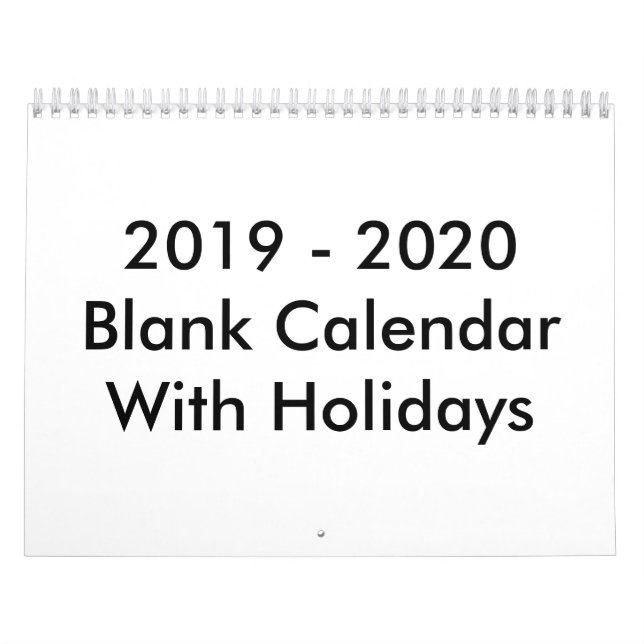 24 Monate Blanker Kalender 2019 - 2020 mit Feierta (Titelbild)