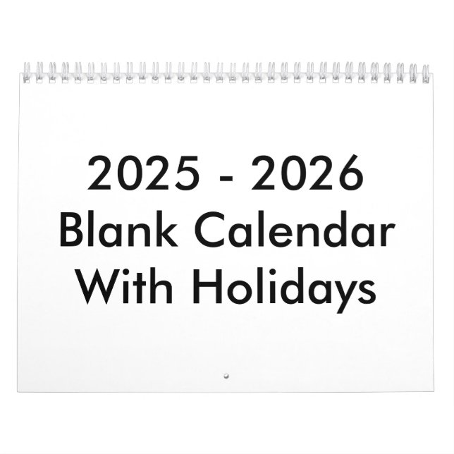 24 Monate Blanker Kalender 2025-2026 mit Feiertage (Titelbild)