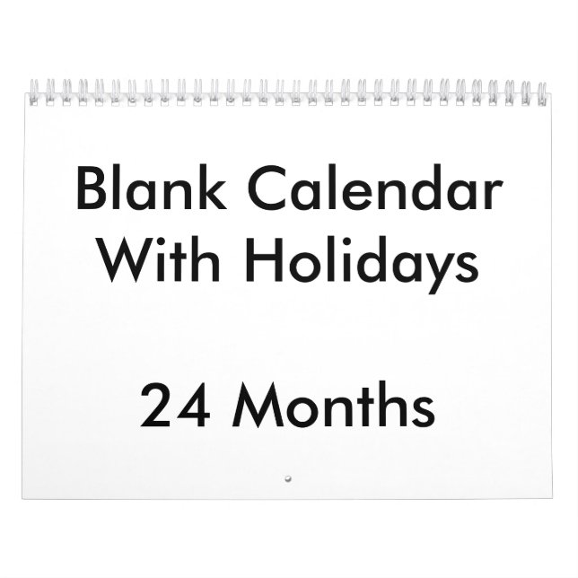 24 Monate Blanker Kalender mit Feiertagen (Titelbild)