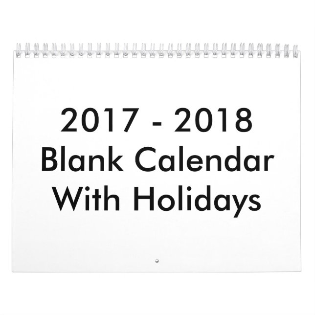 24 Monate Leerer Kalender 2017 - 2018 Mit Feiertag (Titelbild)