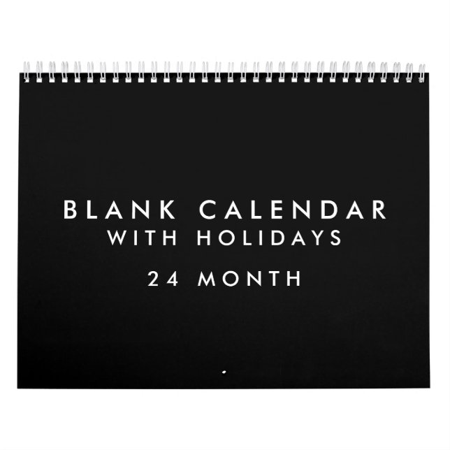 24 Monate schwarzer Kalender mit Feiertagen (Titelbild)