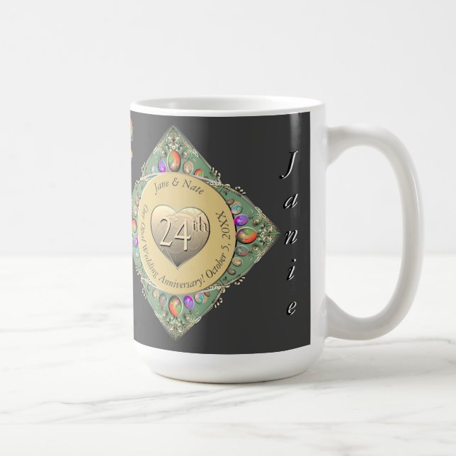 24. Opal Wedding AnniversaryHandtuch Kaffeetasse (Rechts)