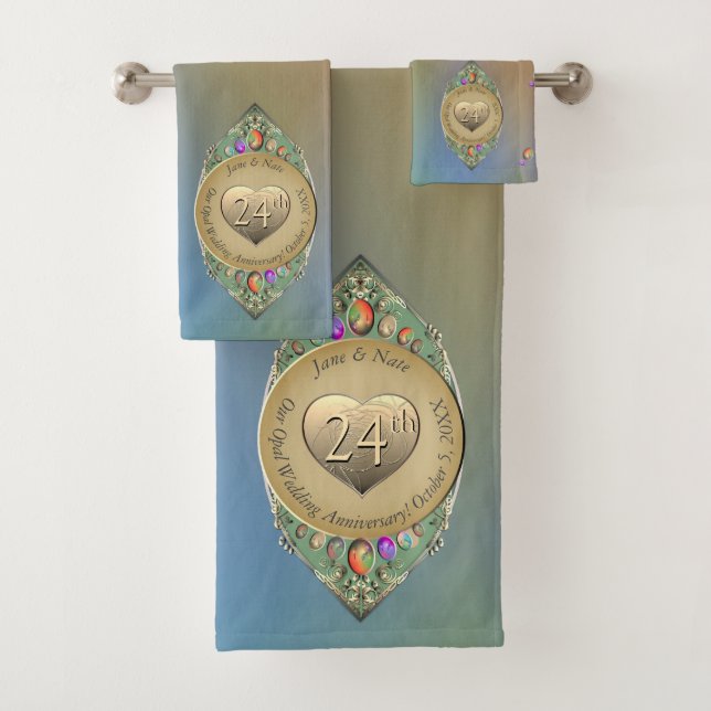 24. Opal Wedding Jubiläum Badetuch Set (Insitu)