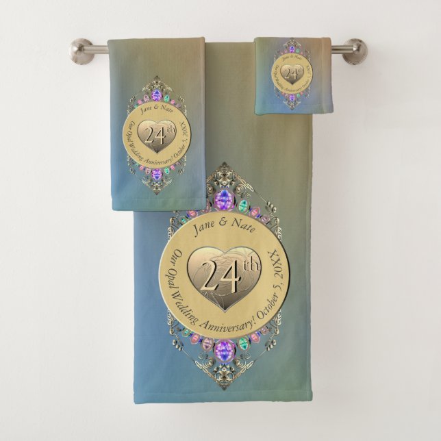 24. Opal Wedding Jubiläum Badhandtuch Set (Insitu)