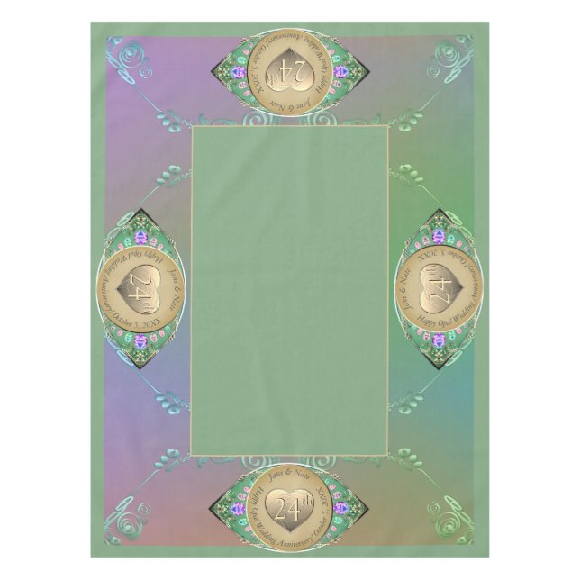 24. Opal Wedding Jubiläumstablett Tischdecke (Vorderseite)