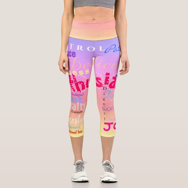 24 positive Eigenschaften menschliche Eigenschafte Capri Leggings (Vorderseite)