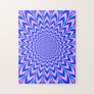 24 Punkte Pulse in Blau, Rosa und Violett Puzzle