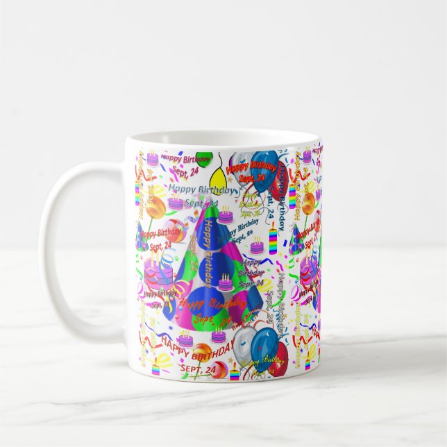 24. September Geburtstags-Tasse Kaffeetasse (Links)
