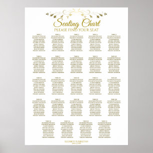 24 Tabelle Einfache schicke Gold Hochzeitskarte Poster